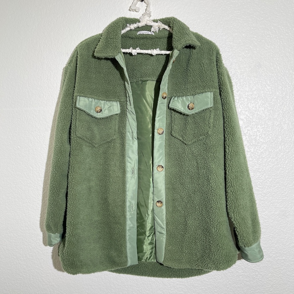 Green fuzzy vici jacket